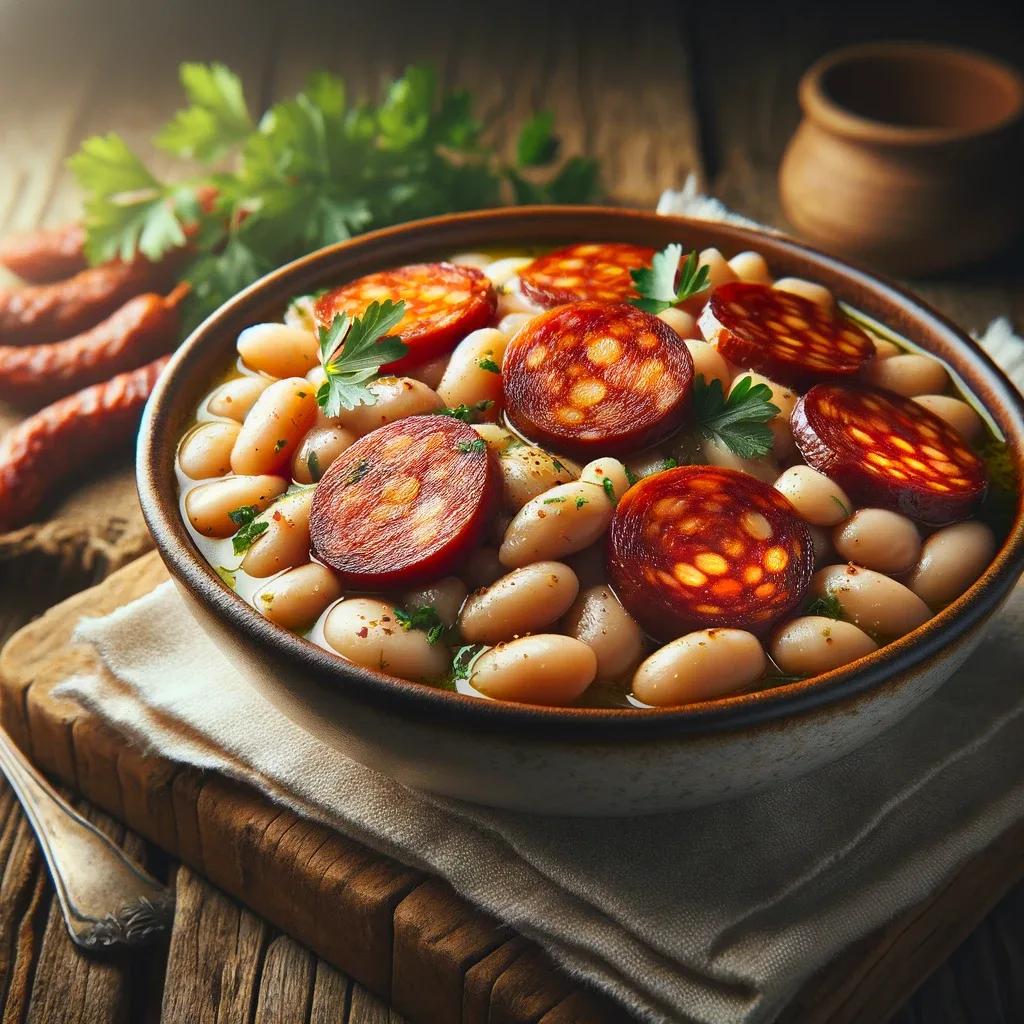 receta de frijoles blancos con chorizo